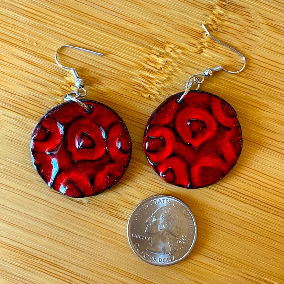 Handcrafted ceramic earrings - Picture 1 of 2